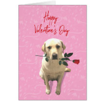 Chien avec Heureuse Sainte-Valentin Rose Holiday
