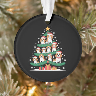 Chien Beagle de Noël Arbre Chapeau de Père Noël Xm