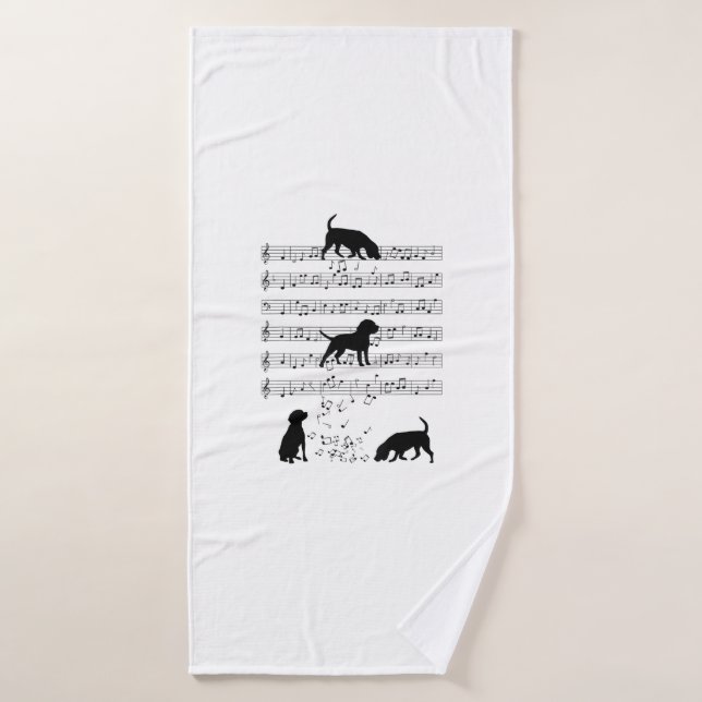 Chien beagle Musique Note Musicien de Clef Cute Be (Serviette de bain)