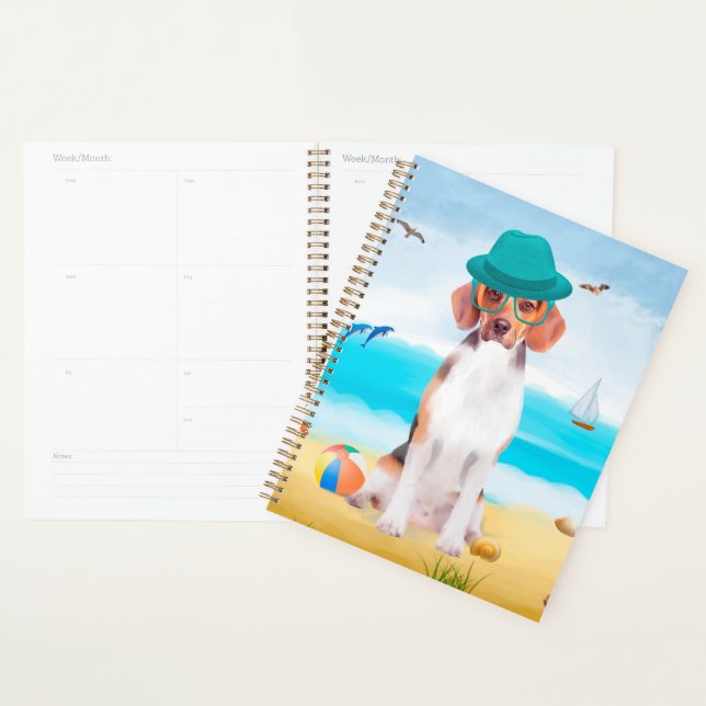 Chien beagle Sur La Plage (Devant avec enveloppe)