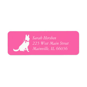 Chien berger allemand Baby shower fille rose