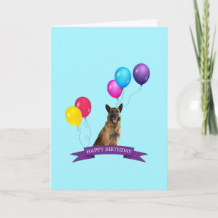 Chien berger allemand Bonne carte de voeux d'anniv