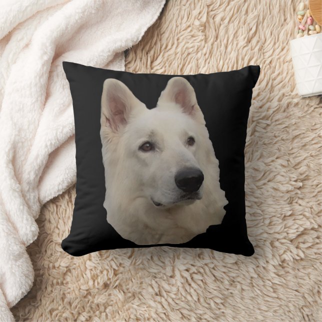 Chien blanc de berger Tête Oreiller (Couverture)