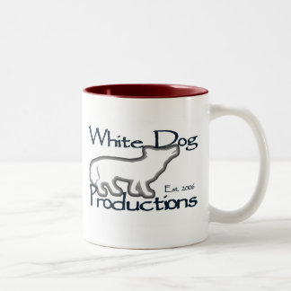 Chien blanc - tasse de 2 tons (rouge)