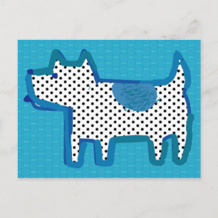 "chien bleu" peinture numérique Carte postale