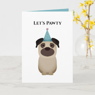 Chien Bonne carte d'anniversaire, Pawty Carlin