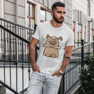 Chien Brown Avec T-shirt Os