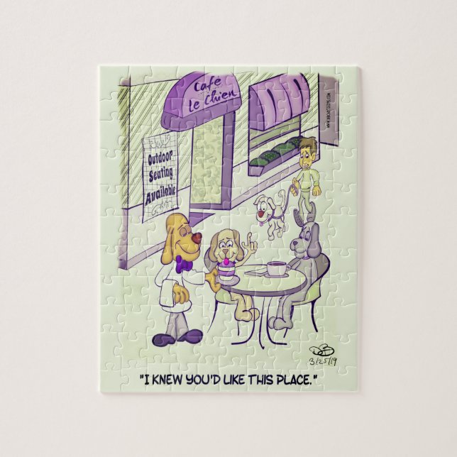 Chien Café Jigsaw Puzzle Puzzle (Vertical)