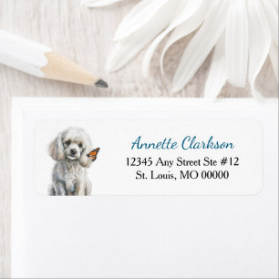 Chien Caniche Blanc Papillon Adresse de Retour Mer
