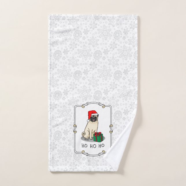 Chien Carlin de Noël de Noël de Père Noël (faon cl (Serviette à main)