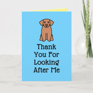 Chien Carte de remerciements pour chien Sitter, bl