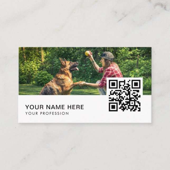chien carte de visite QR Code (Devant)