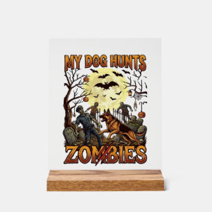 Chien chasse les zombies Halloween Berger allemand