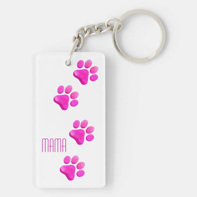 Chien Chat Mama Empreintes de pattes roses Animaux (Dos)