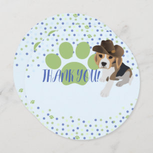 Chien chiot Beagle mignon dans Carte de remercieme