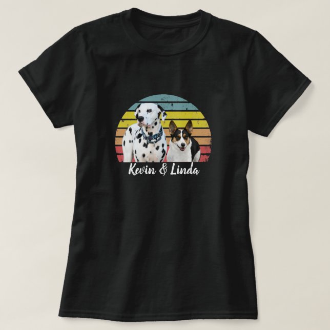 Chien chiot Kevin & Linda Retro Sun T-Shirt (Design devant)