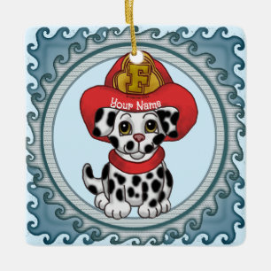 Chien chiot ornement pompier