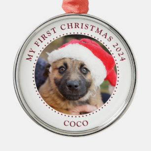 Chien chiot photo ornement de Noël
