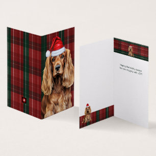 Chien Cocker Spaniel à carreaux Noël Vacances