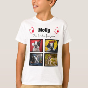 Chien collage customisé 4 photos t-shirt pour garç