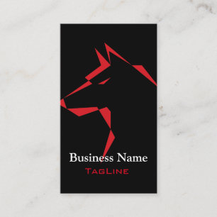 Chien cool rouge sur Carte de visite noir