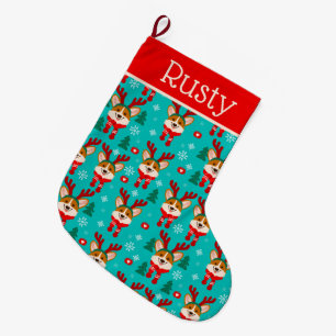 Chien Corgi de Noël Chaussette