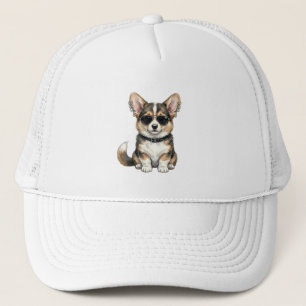 Chien Corgi Punk avec Casquette et Lunettes de Sol