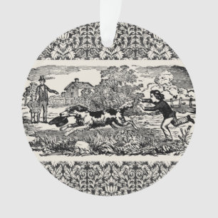 Chien courant art animal antique illustration vict