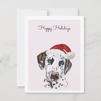 Chien dalmate avec carte de chapeau de Santa