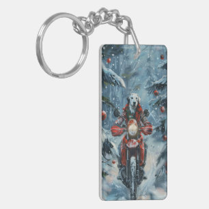 Chien Dalmatien à Vélo sur une Moto Noël