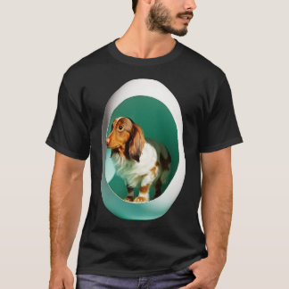 chien dans l'oeuf classique autocollant tshirt 3