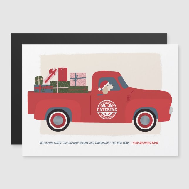 Chien dans un camion Illustré carte de vacances d' (Devant / Derrière)