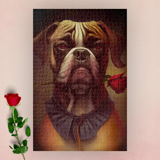 Chien de boîte avec Rose Jigsaw Puzzle | 1 014 Pcs