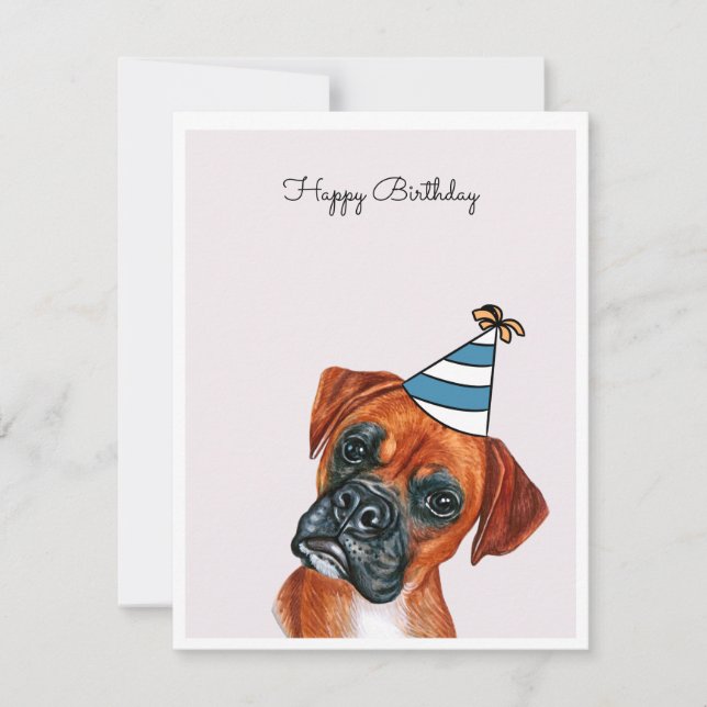 Chien de boxe rouge avec carte Casquette de fête (Devant)
