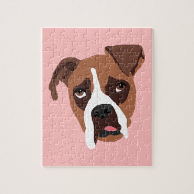 Chien de boxeur 8" x 10" puzzle avec la (Vertical)