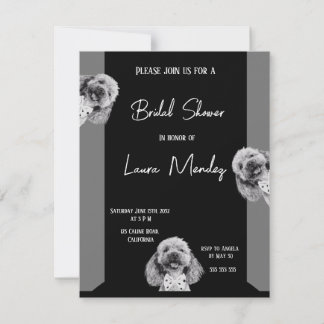 chien de caniche élégant Bridal Shower Invitation