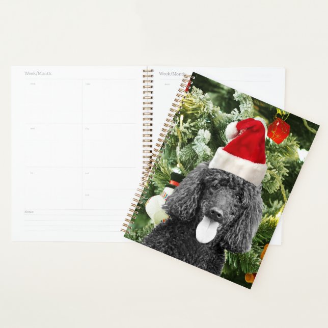 Chien de caniche sapin de Noël Snowman Red Santa C (Devant avec enveloppe)