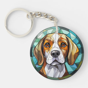 Chien de chasse Beagle en vitrail sucré