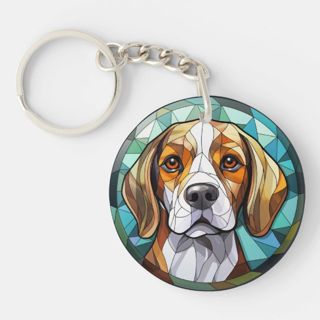 Chien de chasse Beagle en vitrail sucré (Devant)