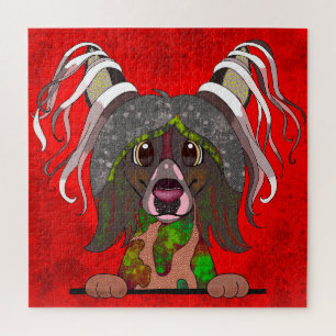 Chien de Chine arrêté face laid Jigsaw Puzzle