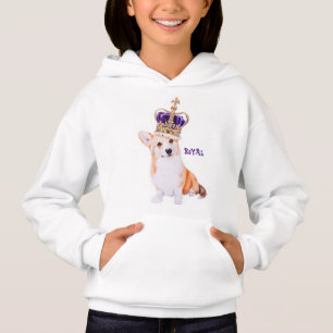 Chien de corgi d'aquarelle dans la couronne royale