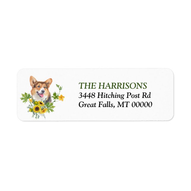 Chien de Corgi gallois de tournesol Eucalyptus Car (Devant)