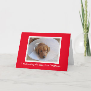 Chien de délivrance dans la carte de Noël de cône