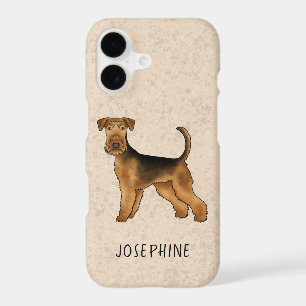 Chien de dessin animé Airedale Terrier avec nom pe