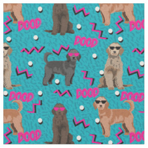 Chien de doodle doré en tissu Dood des années 80