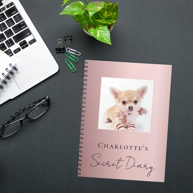 Chien de journal animal photo rose (Créateur téléchargé)