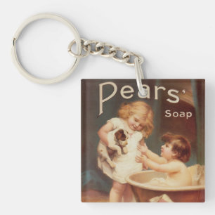 Chien de manchon prenant un bain, vintage, antique