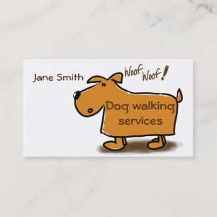 Chien de marche de bande dessinée de carte de