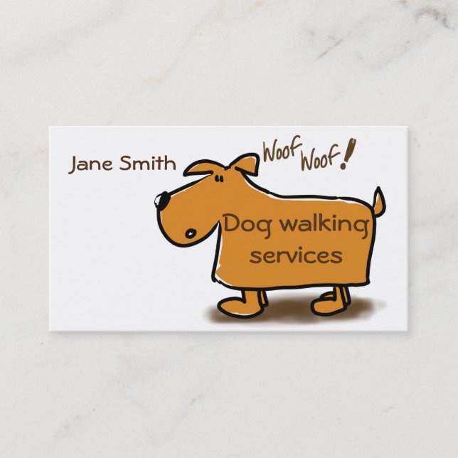 Chien de marche de bande dessinée de carte de (Devant)