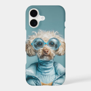 Chien de Mode en Tenue Bleue